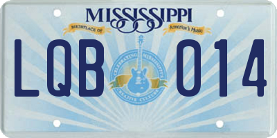MS license plate LQB014