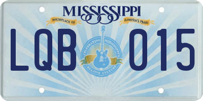 MS license plate LQB015