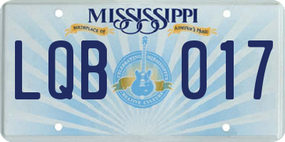 MS license plate LQB017