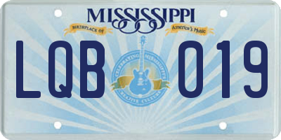 MS license plate LQB019