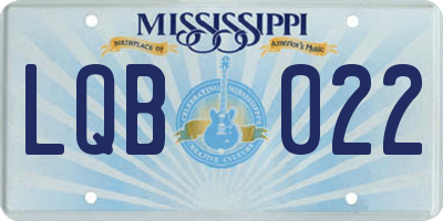 MS license plate LQB022