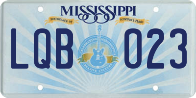 MS license plate LQB023
