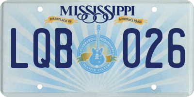 MS license plate LQB026