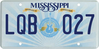 MS license plate LQB027