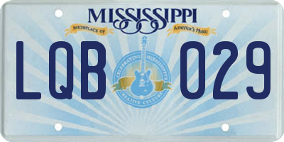 MS license plate LQB029