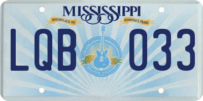 MS license plate LQB033