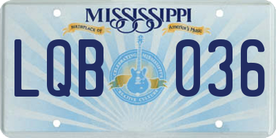 MS license plate LQB036