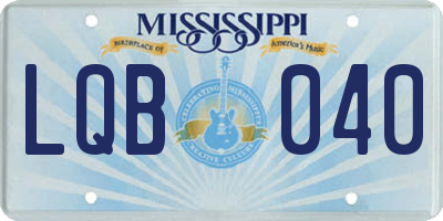 MS license plate LQB040