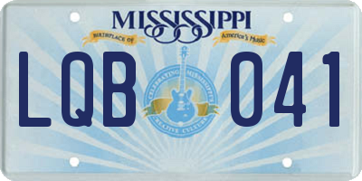 MS license plate LQB041