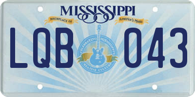 MS license plate LQB043