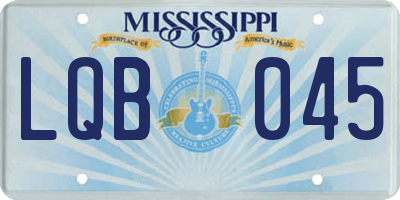 MS license plate LQB045