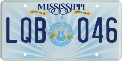 MS license plate LQB046
