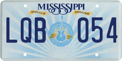 MS license plate LQB054
