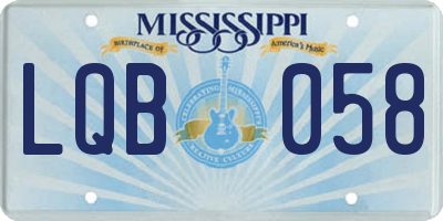 MS license plate LQB058