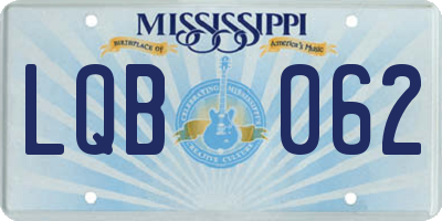 MS license plate LQB062