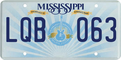 MS license plate LQB063
