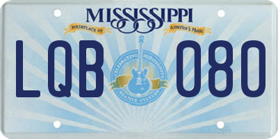MS license plate LQB080