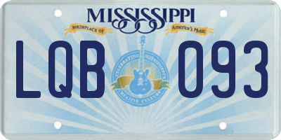 MS license plate LQB093