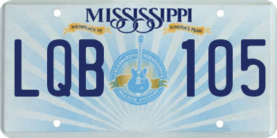 MS license plate LQB105