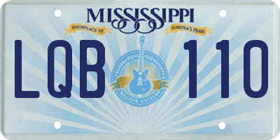 MS license plate LQB110
