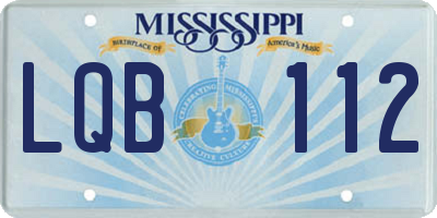 MS license plate LQB112