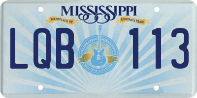 MS license plate LQB113