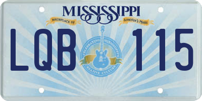 MS license plate LQB115