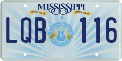 MS license plate LQB116