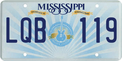 MS license plate LQB119