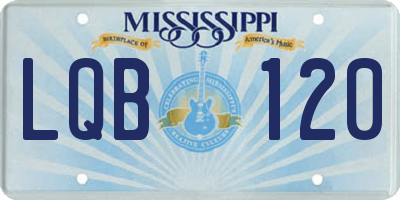 MS license plate LQB120