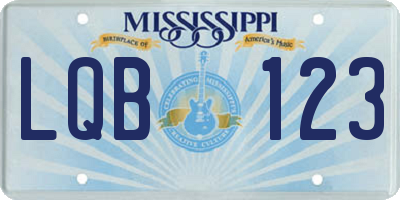 MS license plate LQB123