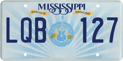 MS license plate LQB127