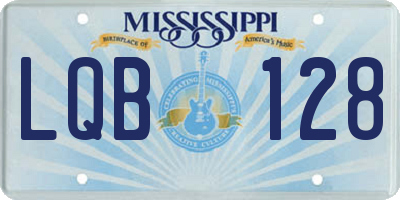 MS license plate LQB128