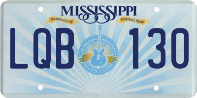 MS license plate LQB130