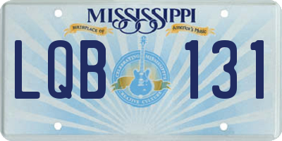 MS license plate LQB131
