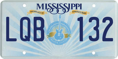 MS license plate LQB132