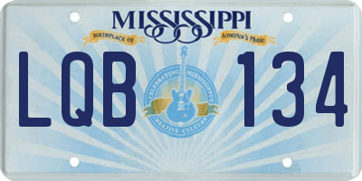 MS license plate LQB134