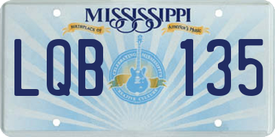 MS license plate LQB135