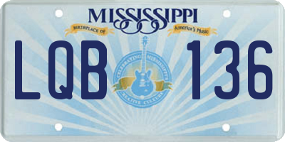 MS license plate LQB136