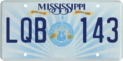 MS license plate LQB143