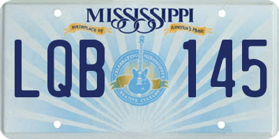 MS license plate LQB145