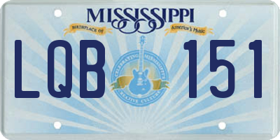 MS license plate LQB151