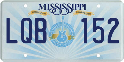 MS license plate LQB152
