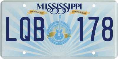MS license plate LQB178