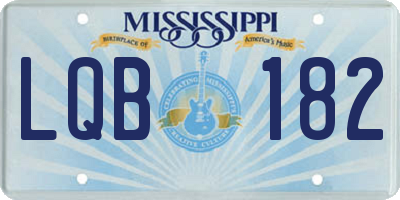 MS license plate LQB182