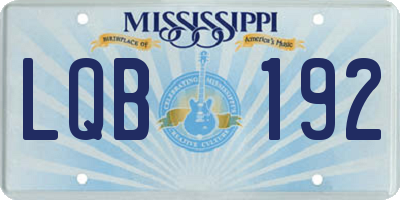 MS license plate LQB192