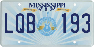 MS license plate LQB193