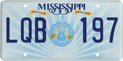 MS license plate LQB197
