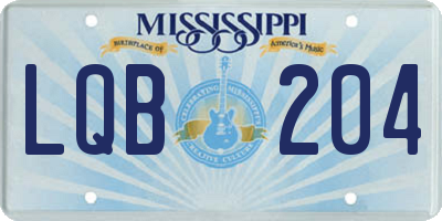 MS license plate LQB204