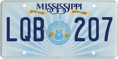 MS license plate LQB207